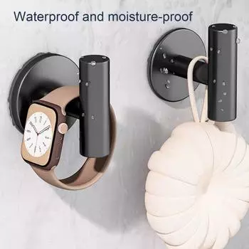 1/2 шт., одинарные крючки из нержавеющей стали, вешалки для одежды, прочные, выдерживающие нагрузку, установка без сверления, для душа, ванной комнаты, подвесные 2pcs чёрный