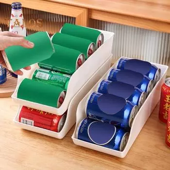 1/2 шт. Органайзер для банок из-под газировки на холодильник, большая емкость, гладкие края, без заусенцев, многоцелевой ящик для хранения напитков на столешнице 1pc