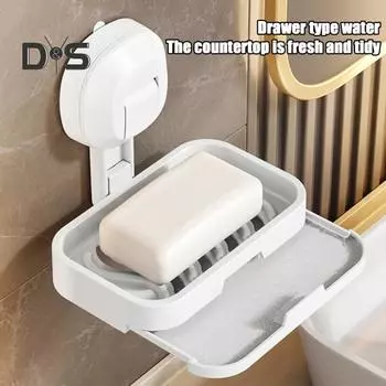 1/2 шт., органайзер для хранения мыльницы на присоске, устойчивый к ржавчине, прочный, несущий нагрузку, установка без проколов, легко чистится, держатель для хранения мыла жёлтый/серый