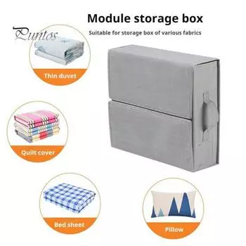 1/2 шт. Органайзер для хранения с прочной ручкой, застежкой-липучкой, большой вместимостью, складной набор простыней, органайзер с этикеткой 1pc темно-серого