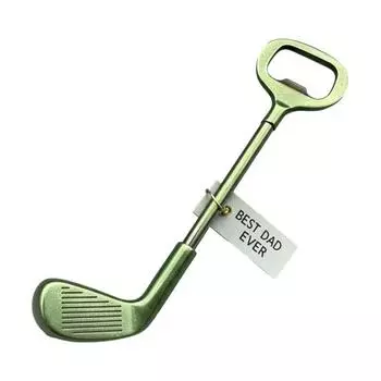 1/2 шт. Открывалка для бутылок в виде клюшки для гольфа, Сверхпрочный металлический ручной инструмент для открывания пивных бутылок, Кухонный гаджет, Подарок на День отца для папы, любителя гольфа 1pc зелёный
