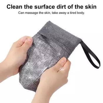 1/2 шт отшелушивающие мыльные мешочки для глубокого очищения тела скраб для душа губка для взрослых 1pc чёрный