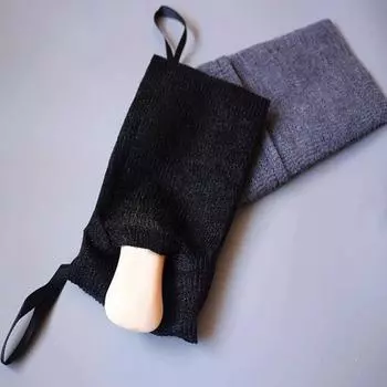 1/2 шт. отшелушивающие мыльные пакетики для глубокого очищения тела скраб для душа губка для мытья тела для взрослых скраб для ног 1pc чёрный