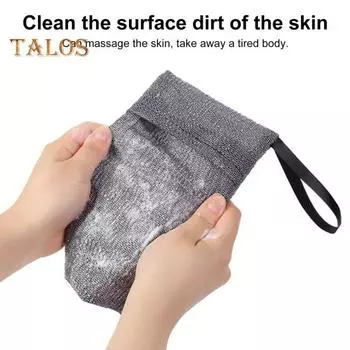 1/2 шт. отшелушивающие мыльные пакетики для глубокого очищения тела скраб для душа губка для мытья тела для взрослых скраб для ног 1pc чёрный