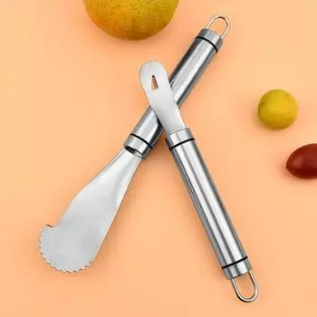 1/2 шт. овощечистка для апельсинов из нержавеющей стали с длинной ручкой, инструмент для очистки грейпфрутов, многоразовая овощечистка для фруктов для домашней кухни C