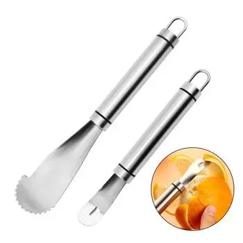 1/2 шт. овощечистка для апельсинов из нержавеющей стали с длинной ручкой, инструмент для очистки грейпфрутов, многоразовая овощечистка для фруктов для домашней кухни C