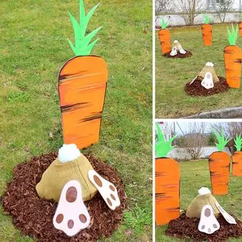 1/2 шт. Пасхальная Милая Морковка Новая Классическая Вечеринка Украшение Постмодернистского Стиля Садовое Украшение Вставка Кролик