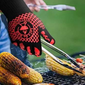 1/2 шт. Перчатки для барбекю, силиконовые термостойкие перчатки, кухонные рукавицы для микроволновой печи, огнестойкие и нескользящие перчатки для барбекю на 800 градусов