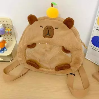 1/2 шт. плюшевая сумка Kapybara, сумка с мандаринами, периферийные товары в стиле аниме, милая плюшевая сумка для студентов Kapybara, подарочные пакеты на день рождения