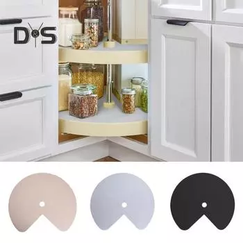 1/2 шт. Подкладка для полок Lazy Susan, износостойкая, силикон, нескользящая, легко моется, многоразовая, термозащита, коврики Lazy Susan 1pc чёрный