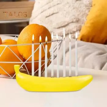 1/2 шт. подсвечник в форме банана с 9 отверстиями, коническая подставка для свечей, пластиковый подсвечник для гостиной, ванной комнаты, украшение для стола, центральный элемент 2pcs