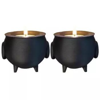 1/2 шт. Подсвечник в виде котелка для чайной свечи Хэллоуин жуткий 3D-печатный черный подсвечник в виде банки ведьмы 2pcs