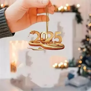 1/2 шт. подвеска в виде змеи для автомобиля, акриловые рождественские подвесные украшения на Новый год, милый узор для подарочной коробки, украшение, универсальная подвеска для сумки автомобиля, украшение для окна 1pc