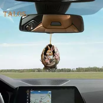 1/2 шт. подвески в виде пасхального кролика, подвесные украшения с шнурком, легко подвешиваются, очаровательный внешний вид, подвесные статуэтки животных 1pc