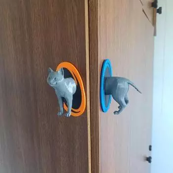 1/2 шт. Портал для кошек, украшение для двери, 3D-печать, настенное украшение в виде головы и хвоста кошки, для дома, офиса, гостиной, спальни, подарок любителям кошек A