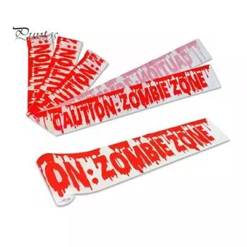1/2 шт. предупреждающая лента на Хэллоуин, страшная жуткая атмосфера, украшения для вечеринки на Хэллоуин, ужасы, линия опасности, реквизит 2pcs
