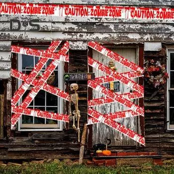 1/2 шт. предупреждающая лента на Хэллоуин, страшная жуткая атмосфера, украшения для вечеринки на Хэллоуин, ужасы, линия опасности, реквизит 2pcs