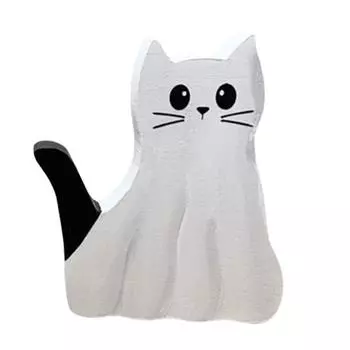 1/2 шт. Призрачный кот настольная табличка Хэллоуин жуткий деревянный призрачный котенок многоуровневый поднос украшение деревенский рабочий стол S