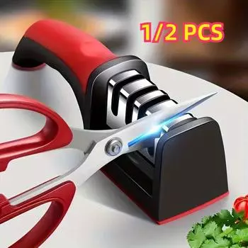 1/2 шт. Профессиональная точилка для кухонных ножей с вольфрамовым алмазным керамическим покрытием 1 PCS красный