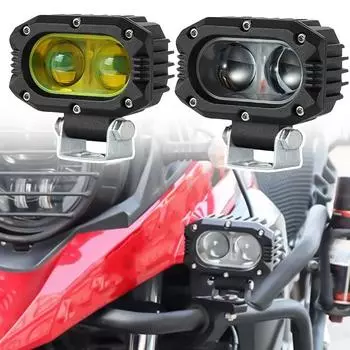 1/2 шт. противотуманные фары для мотоцикла, светодиодные вспомогательные противотуманные фары, желтые, белые, дальнего света, рабочие фары, универсальные для грузовиков SVU UTV Style A -1pcs