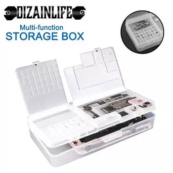 1/2 шт. Прозрачный прямоугольный пластиковый ящик для хранения, держатель для винтов, органайзер, контейнер, кейс для инструментов для нейл-арта