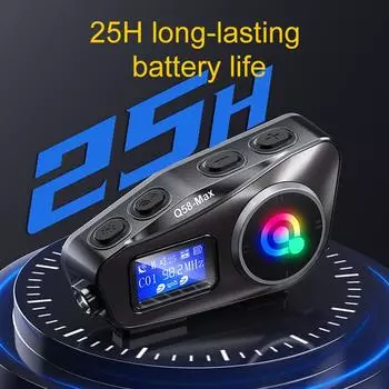 1/2 шт Q58-Max мотоциклетный шлем интерком Bluetooth гарнитура ЖК-дисплей 2 гонщика 500 м переговорное устройство музыка поделиться с фонариком
