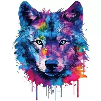 1/2 шт., яркая теплопередающая наклейка с лицом свирепого волка, термонаклейки с изображением животных своими руками для одежды, футболок, украшений подушек, принадлежностей для одежды и аппликаций
