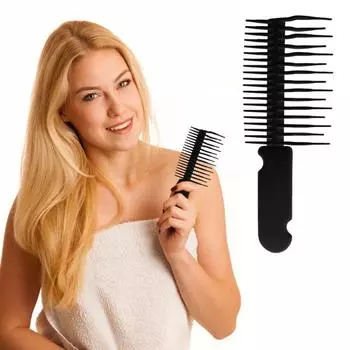 1/2 шт. Расческа для влажных волос с рифленой ручкой, против спутывания, с мелкими широкими зубьями, антистатическая, распутывающая расческа для мужчин и женщин, для коротких, длинных, вьющихся, тонких, густых волос 1pc