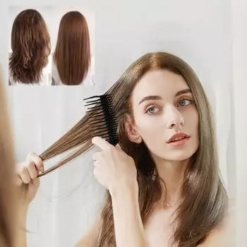 1/2 шт. Расческа для влажных волос с рифленой ручкой, против спутывания, с мелкими широкими зубьями, антистатическая 1pc