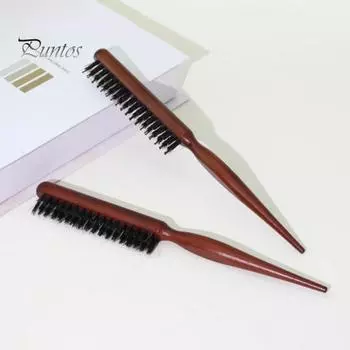 1/2 шт., расческа для волос из щетины кабана, деревянная длинная ручка, гребень для завивки пушистых волос, расческа в виде крысиного хвоста для женщин, тонких густых волос, распутывающая расческа 1pc