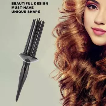 1/2 шт. расческа для завивки волос щетка для объема воздуха пластик предотвращает повреждение волос противоскользящая ручка DIY прическа инструмент для укладки вьющихся волос расческа для завивки волос чёрный