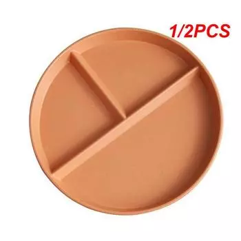 1/2 шт. Разделенная тарелка на 3 диетических многоразовых круглых обеденных тарелки кухонная посуда порционные тарелки для взрослых 3 отделения микроволновая печь