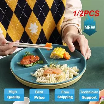 1/2 шт. Разделенная тарелка на 3 диетических многоразовых круглых обеденных тарелки кухонная посуда порционные тарелки для взрослых 3 отделения микроволновая печь