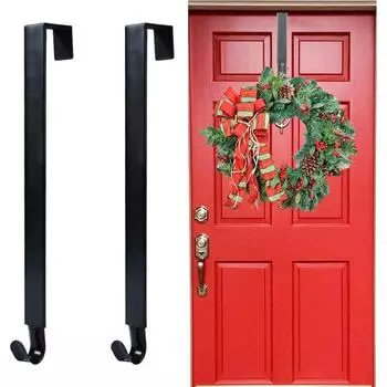 1/2 шт. Регулируемая вешалка для рождественских венков, устойчивая к коррозии, не требует сверления, выдвижная вешалка для двери, крючок для хранения 1pc белый