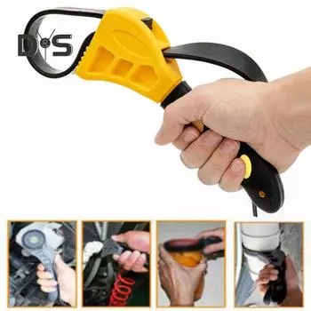 1/2 шт. Регулируемый ленточный ключ для масляного фильтра, сантехники, крана для раковины, инструмент для труднодоступных мест, эргономичная ручка, многоцелевой ленточный ключ, открывалка для бутылок A