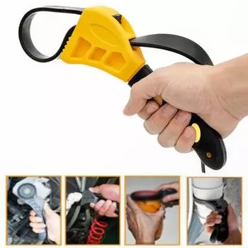 1/2 шт. Регулируемый ленточный ключ для масляного фильтра, сантехники, крана для раковины, инструмент для труднодоступных мест, эргономичная ручка, многоцелевой ленточный ключ, открывалка для бутылок A