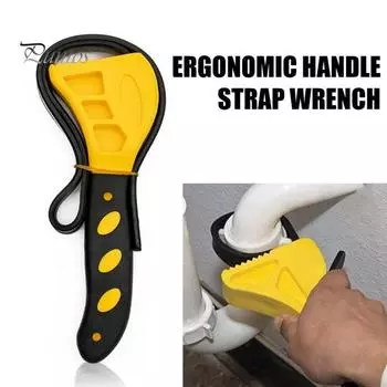 1/2 шт. Регулируемый ленточный ключ для масляного фильтра, сантехники, крана для раковины, инструмент для труднодоступных мест, эргономичная ручка, многоцелевой ленточный ключ, открывалка для бутылок A