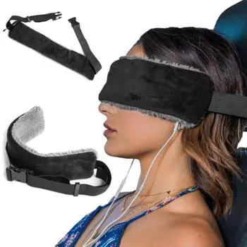 1/2 шт. Регулируемый ремень для поддержки головы, дорожная подушка, альтернативный блокирующий свет, повязка для сна, поддерживающая шею, для самолетов, автомобилей, поездов 1pc чёрный
