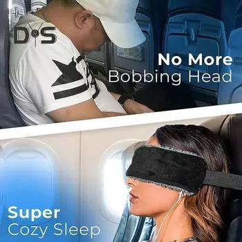 1/2 шт. Регулируемый ремень для поддержки головы, дорожная подушка, альтернативный блокирующий свет, чехол для сна, повязка для поддержки шеи, для самолетов, автомобилей, поездов, путешествий 1pc чёрный