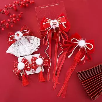 1/2 шт. ретро год красная заколка для волос для женщин и девочек милые универсальные аксессуары для волос китайский стиль красная заколка для волос с кисточками подарки