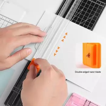 1/2 шт. Резак для бумаги с противоскользящим лезвием, безопасный, форматы A4, A5, A6 Резак для бумаги 1pc чёрный