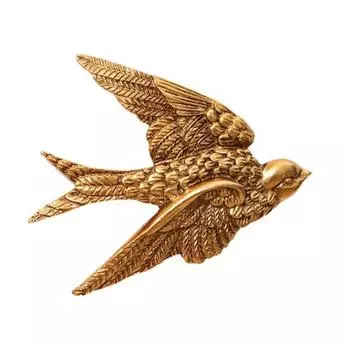 1/2 шт. Резная ласточка Настенная скульптура Украшение Золотая летящая птица Настенное искусство Дом Спальня Гостиная Ванная комната Настенная декоративная табличка S