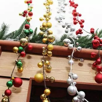 1/2 шт. Рождественская гирлянда из шаров, украшения, небьющиеся рождественские безделушки, гирлянда, подвесной декор для домашнего офиса, праздничное украшение 1pc разноцветный