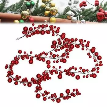 1/2 шт. Рождественская гирлянда из шаров, украшения, небьющиеся рождественские безделушки, гирлянда, подвесной декор для домашнего офиса, праздничное украшение 1pc