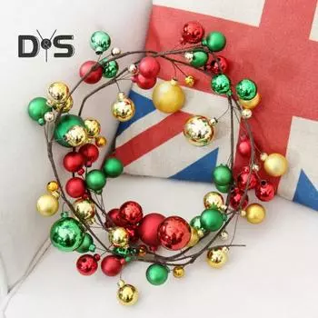 1/2 шт. Рождественская гирлянда из шаров, украшения, небьющиеся рождественские безделушки, гирлянда, подвесной декор для домашнего офиса, праздничное украшение 1pc разноцветный
