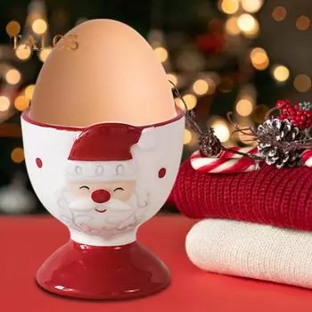 1/2 шт. Рождественская подставка для яиц, забавная рождественская подставка для яиц с изображением лося, мультяшный Санта-Клаус, керамическая подставка для яиц, украшение, многоцелевой органайзер для яиц для сервировки B