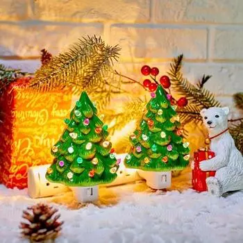 1/2 шт. Рождественские елочные ночники с выключателем ВКЛ/ВЫКЛ. Многоцветные декоративные елочные ночники для рождественской елки праздничное украшение 1pc