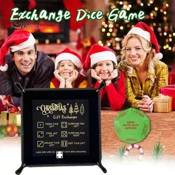 1/2 шт. Рождественский подарок обмен кубиками лоток водонепроницаемый искусственная кожа Рождественский подарок обмен кубиками катящийся настольная игра праздничный семейный реквизит для вечеринки B