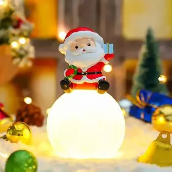 1-2 шт. Рождественский светодиодный ночник теплый желтый свет планета Санта звезда огни настольная лампа из смолы украшение для стола орнамент