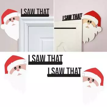 1/2 шт. Рождественское украшение на деревянную дверную раму Санта Клаус, я видел это слева и справа Right